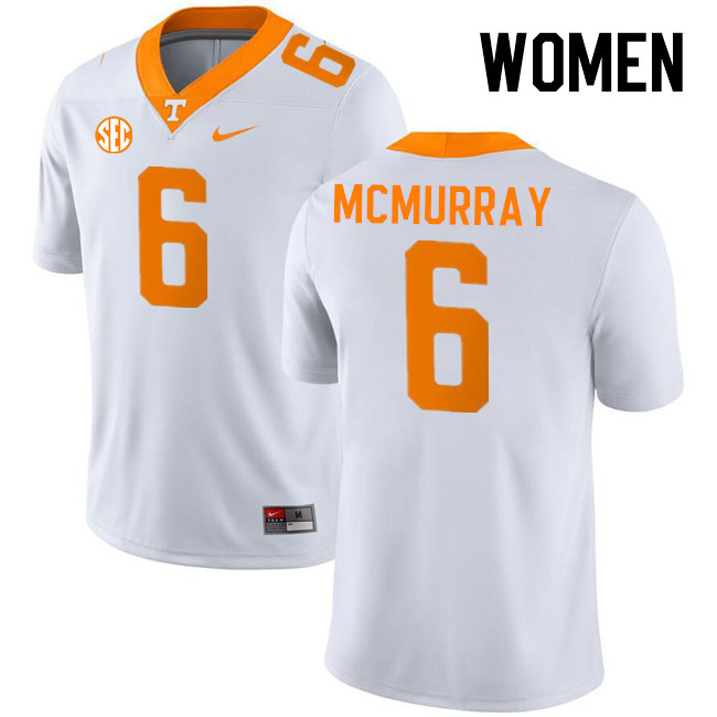 Women #6 Jalen McMurray Tennessee Volunteers College Football Jerseys Stitched-White